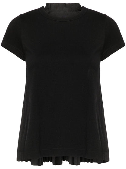 Pleated back cotton t-shirt