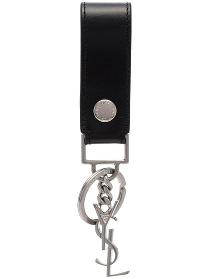 Monogram leather keyring