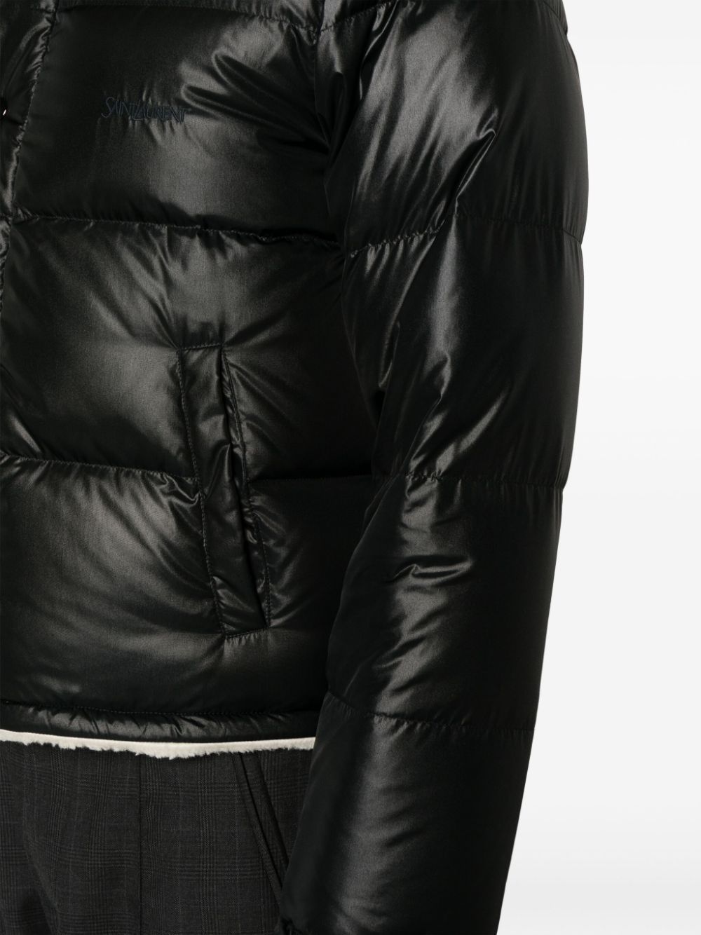 Nylon shearling down jacket