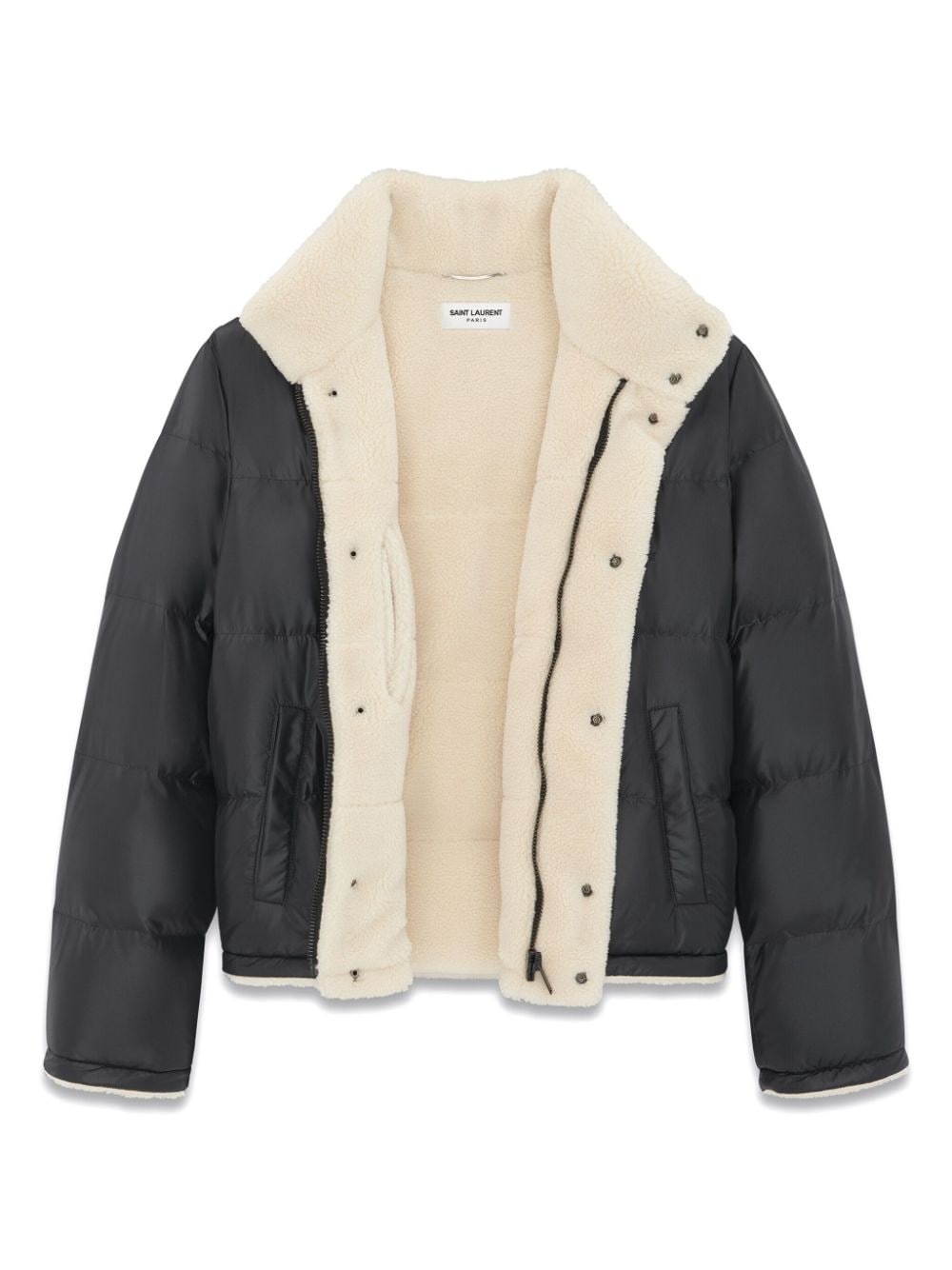 Nylon shearling down jacket