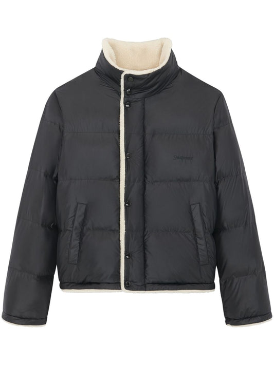 Nylon shearling down jacket