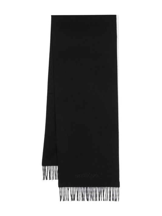 Cashmere fringed scarf