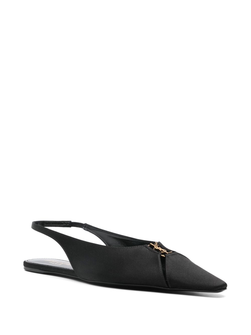 Crepe satin slingback ballets