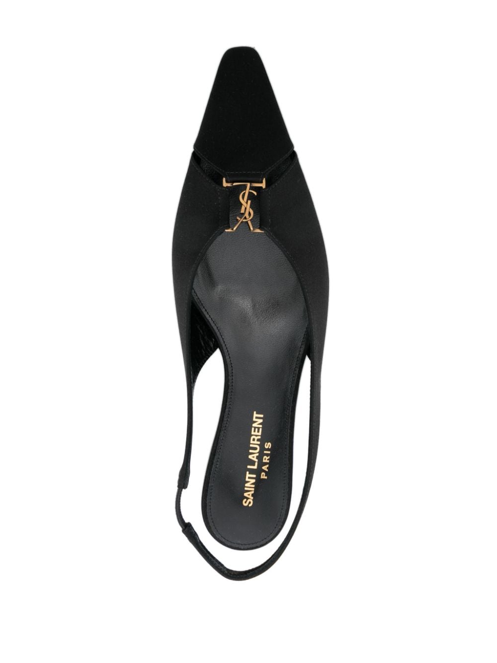 Crepe satin slingback ballets