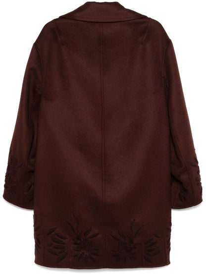 Embroidered wool coat