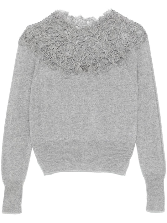 Embroidered wool sweater