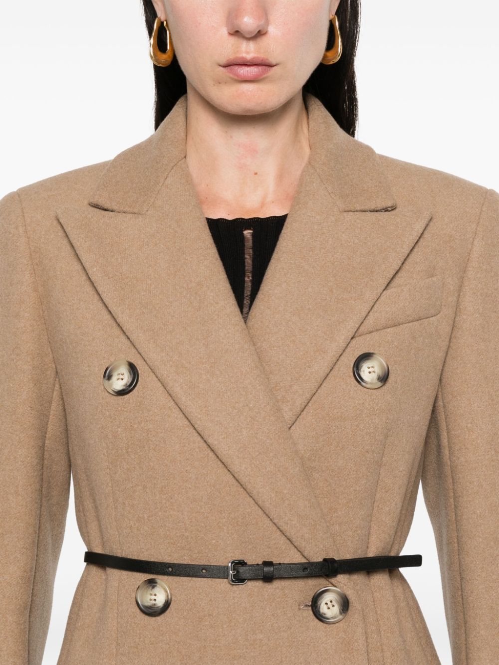 Wool double-breasted coat