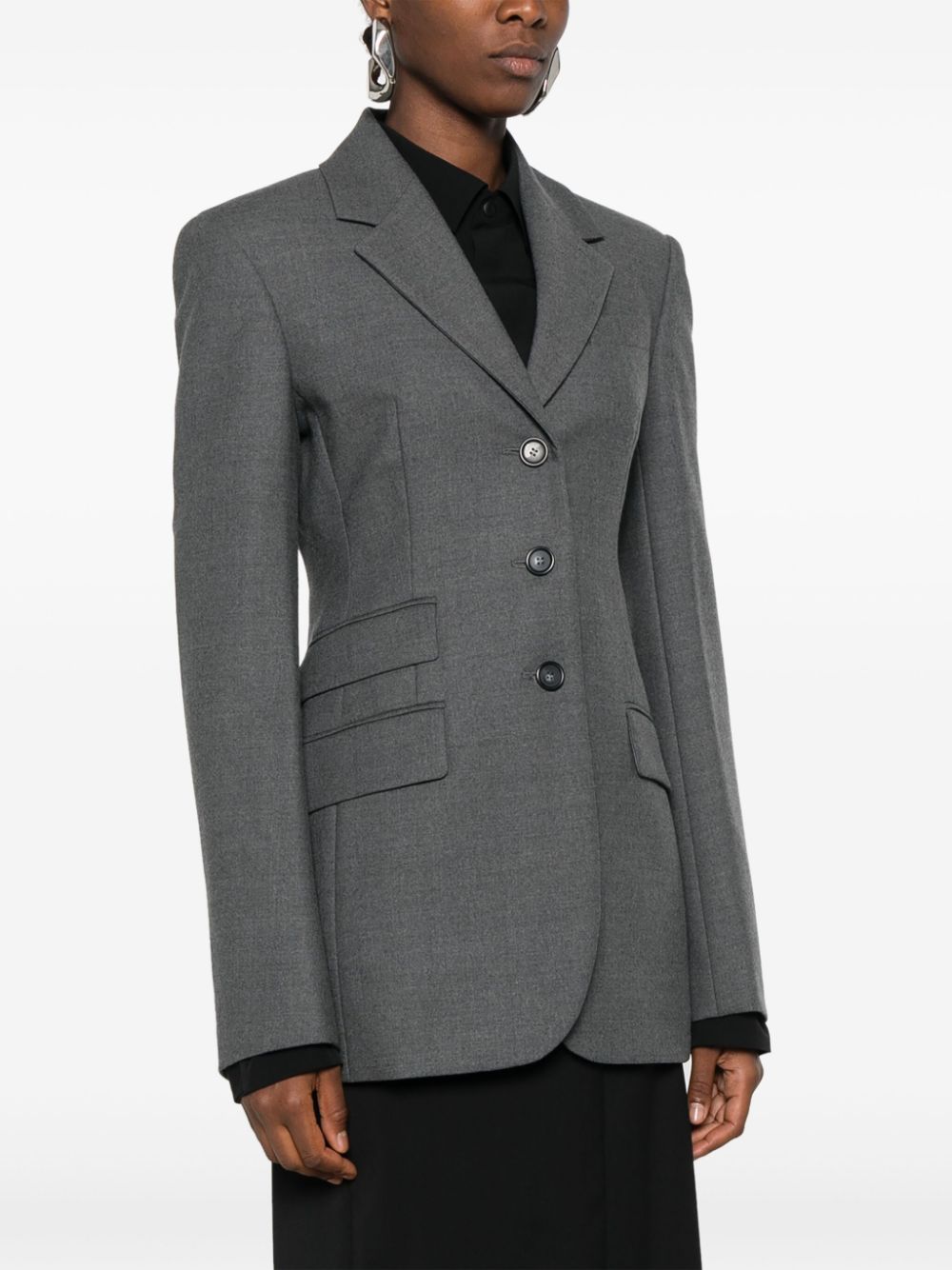 Wool single-breasted jacket