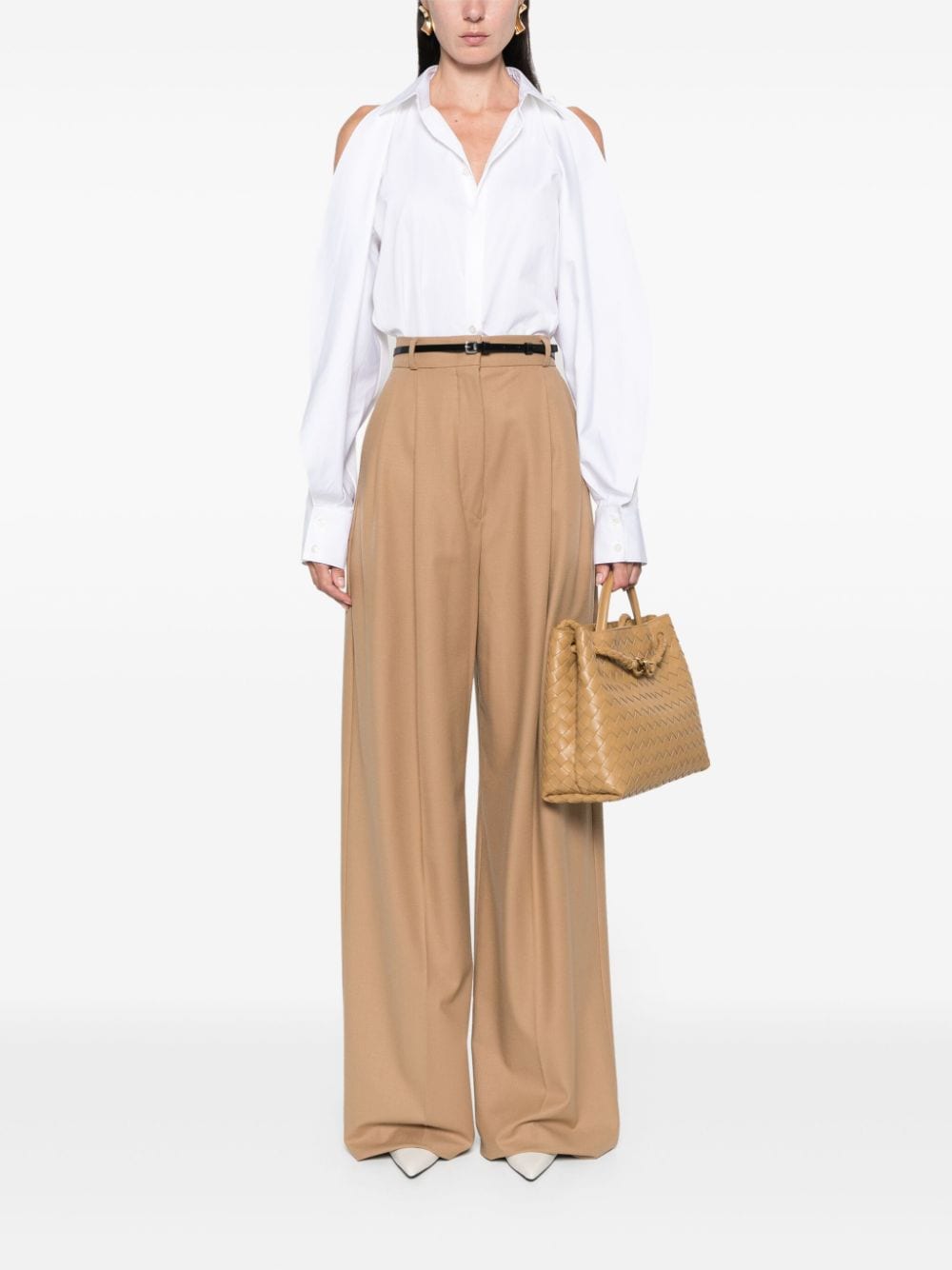 Wool wide-leg trousers