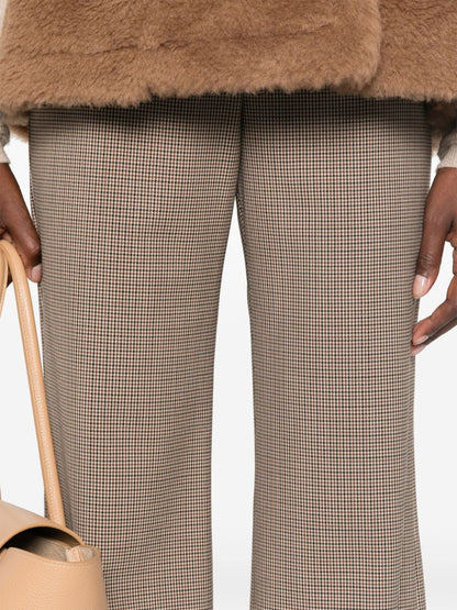 Wool blend flared leg trousers