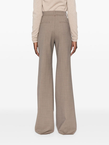 Wool blend flared leg trousers