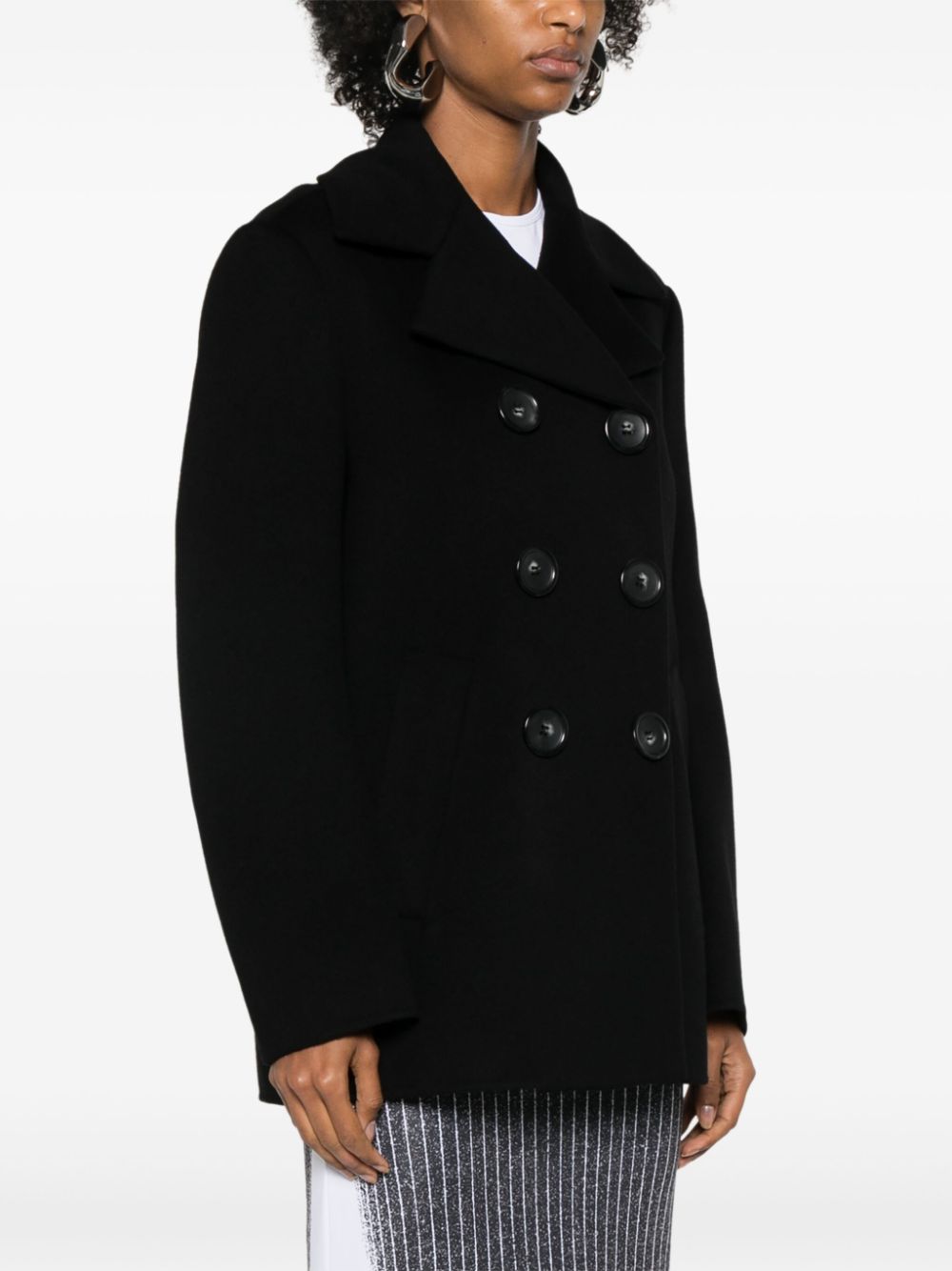 Wool double-breasted coat