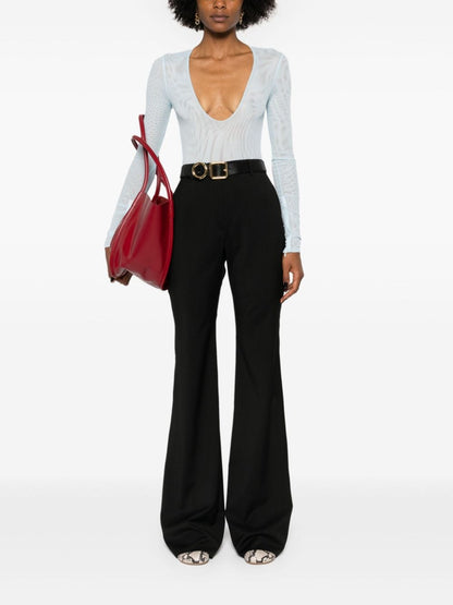 Wool flared trousers