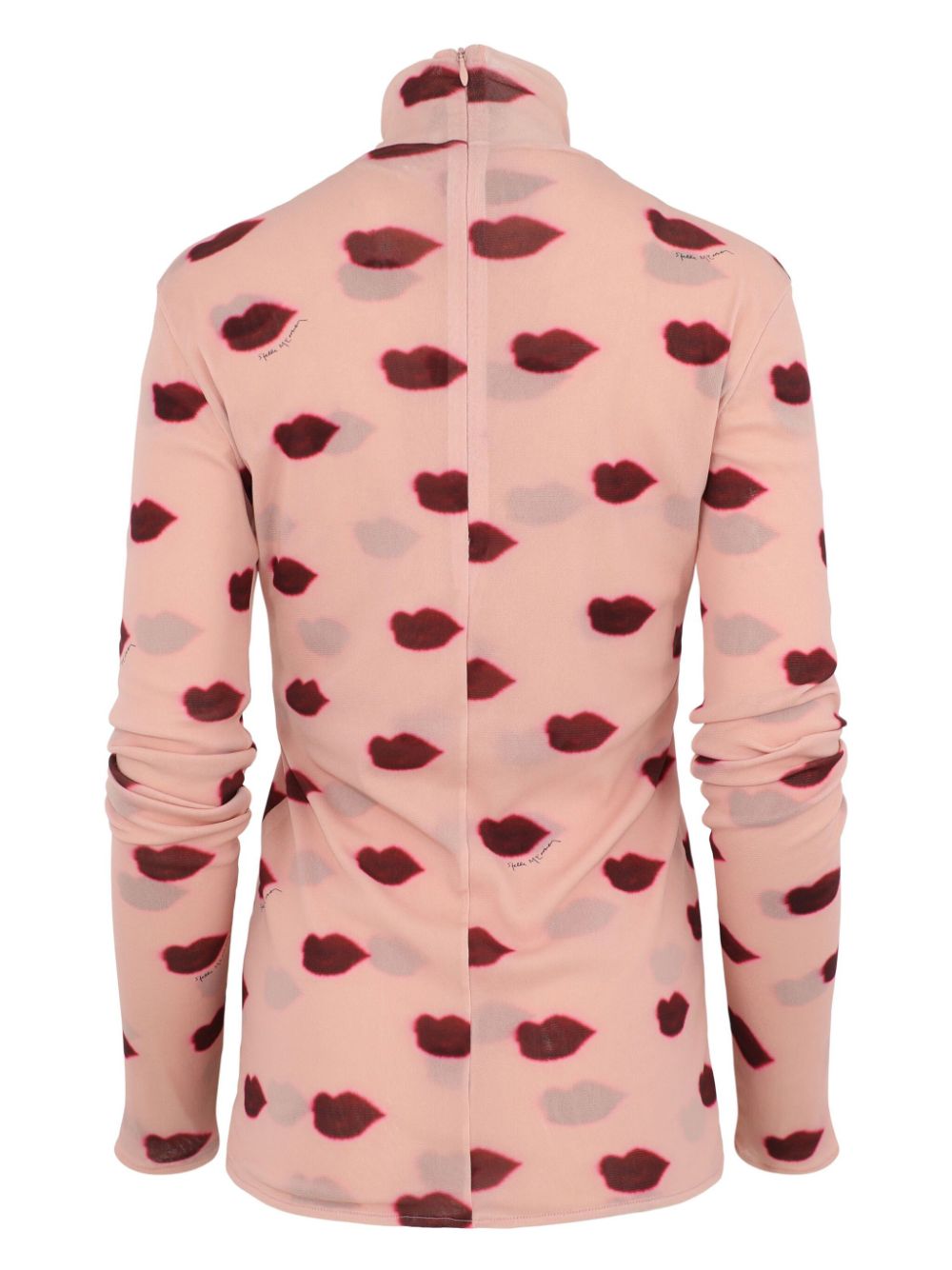 Lips print high-neck top