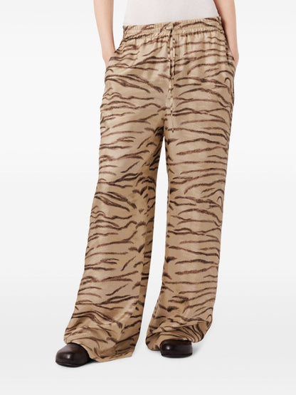 Printed silk trousers