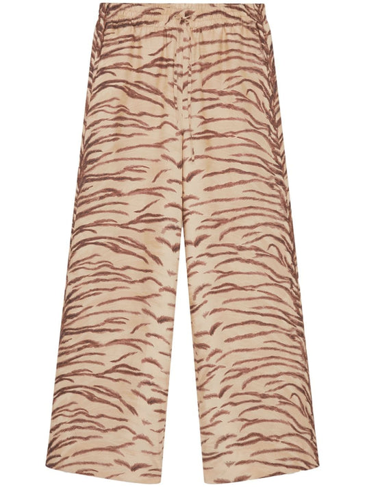 Printed silk trousers