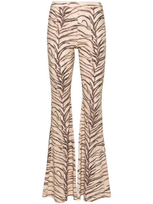 Tiger print nyon trousers