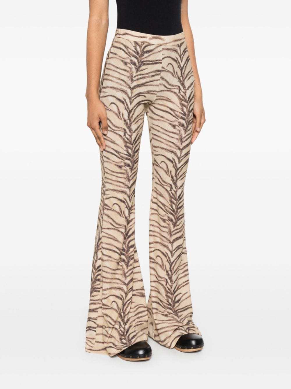 Tiger print nyon trousers