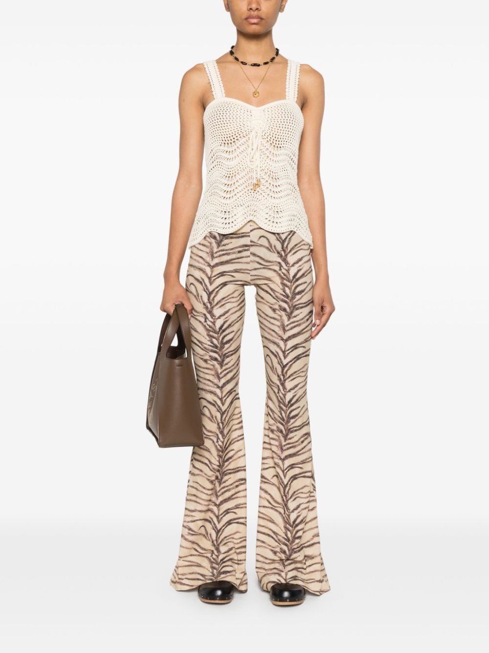 Tiger print nyon trousers