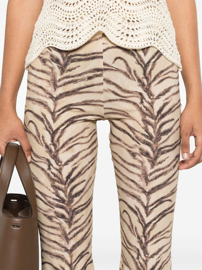 Tiger print nyon trousers