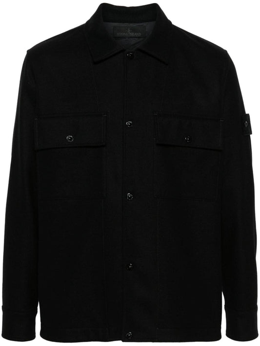 Wool blend overshirt