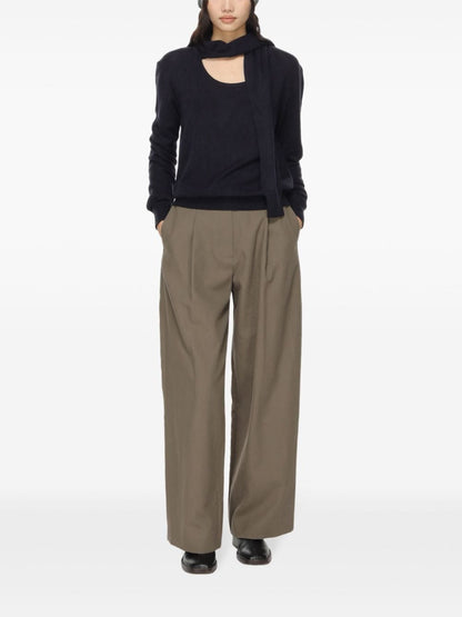 Wide leg cropped trousers