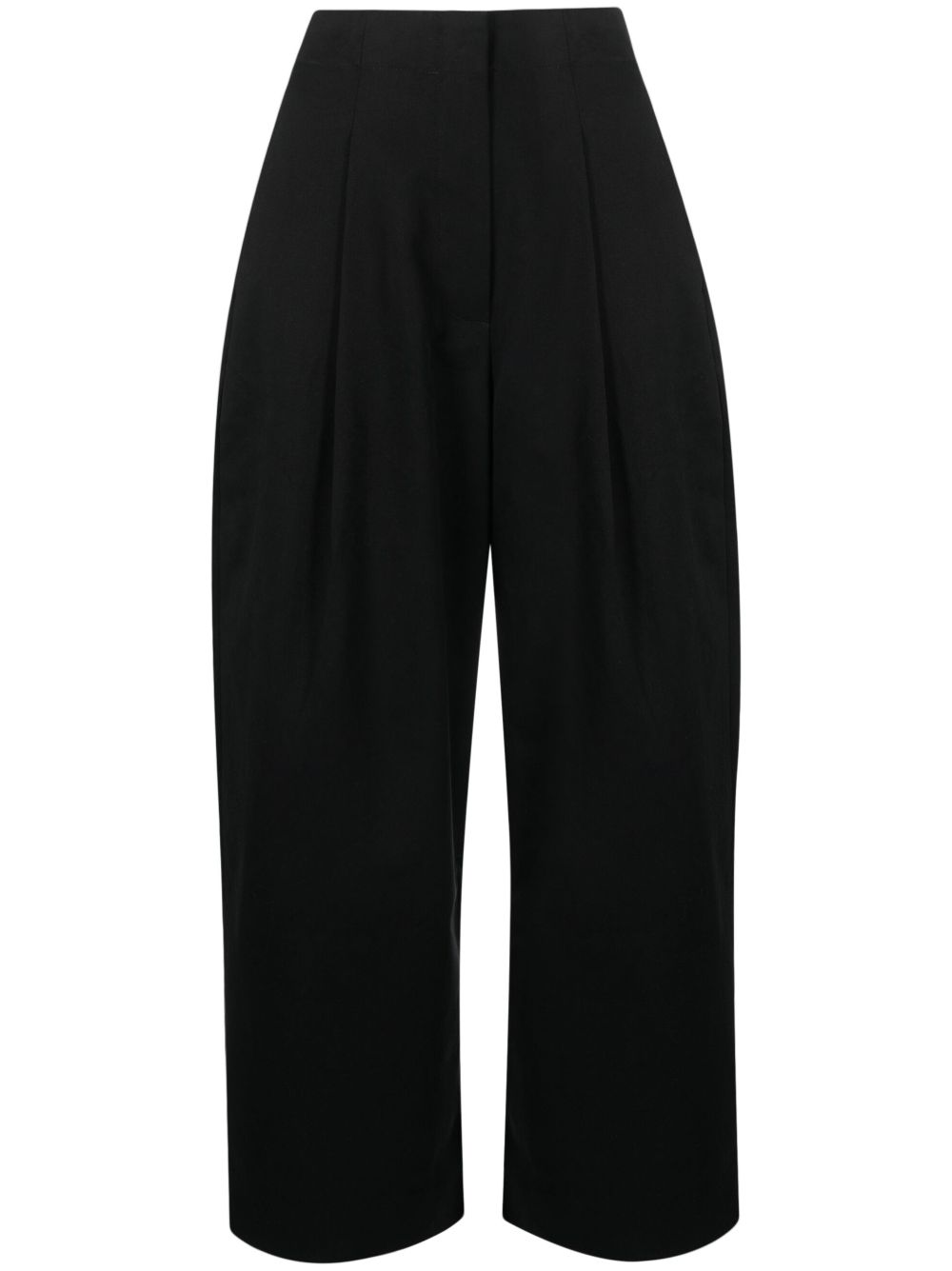 Wide leg cotton trousers