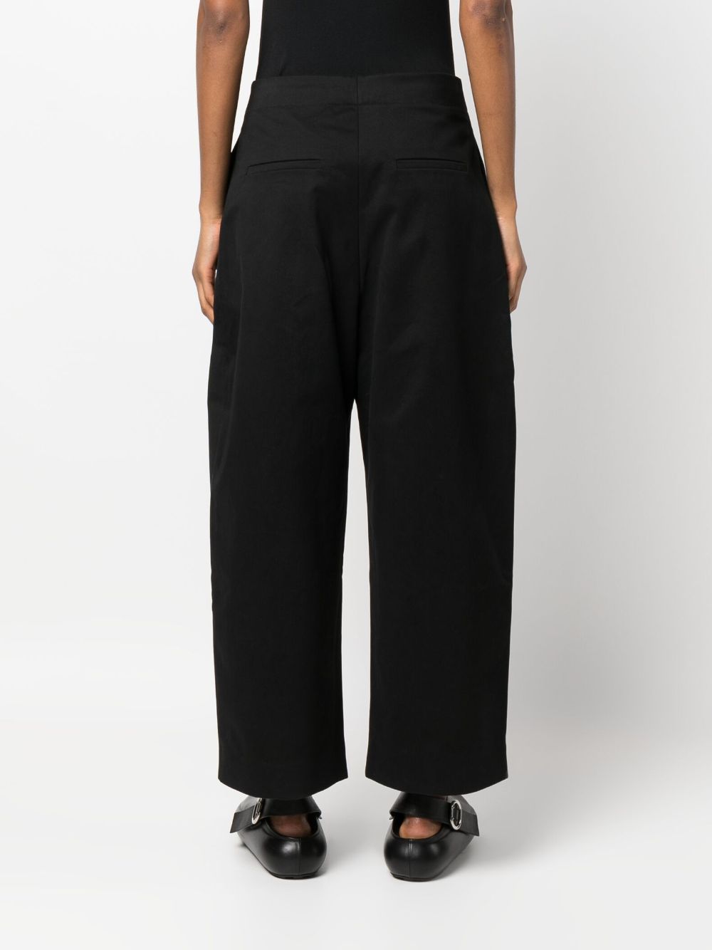 Wide leg cotton trousers