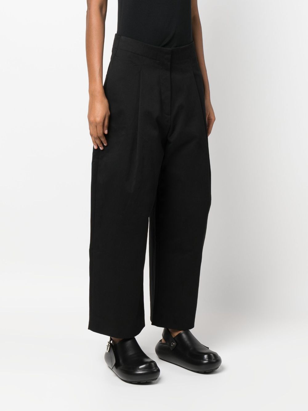 Wide leg cotton trousers