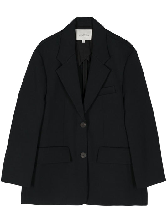 Wool single-breasted blazer jacket