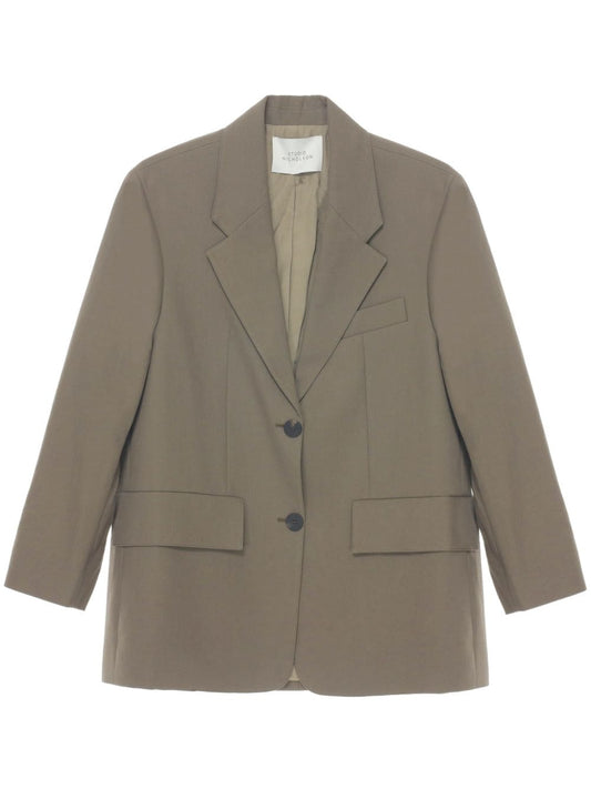 Wool single-breasted blazer jacket