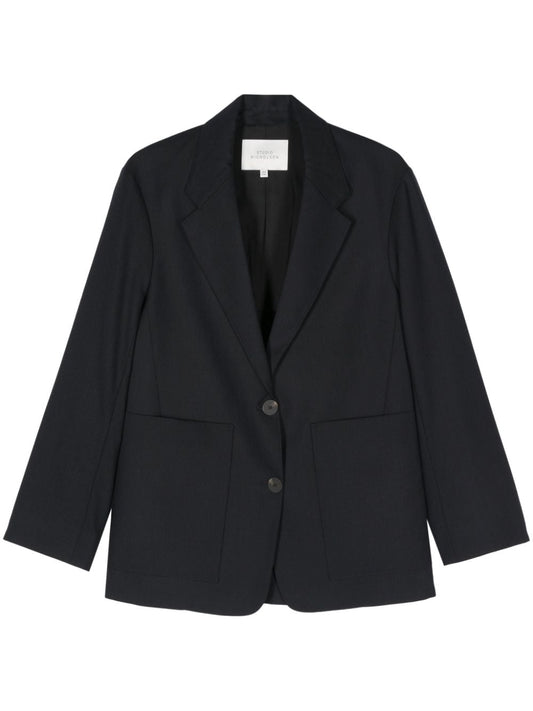 Wool single-breasted blazer jacket