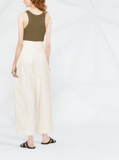 Cotton wide leg trousers