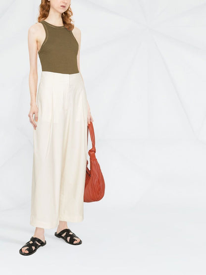 Cotton wide leg trousers