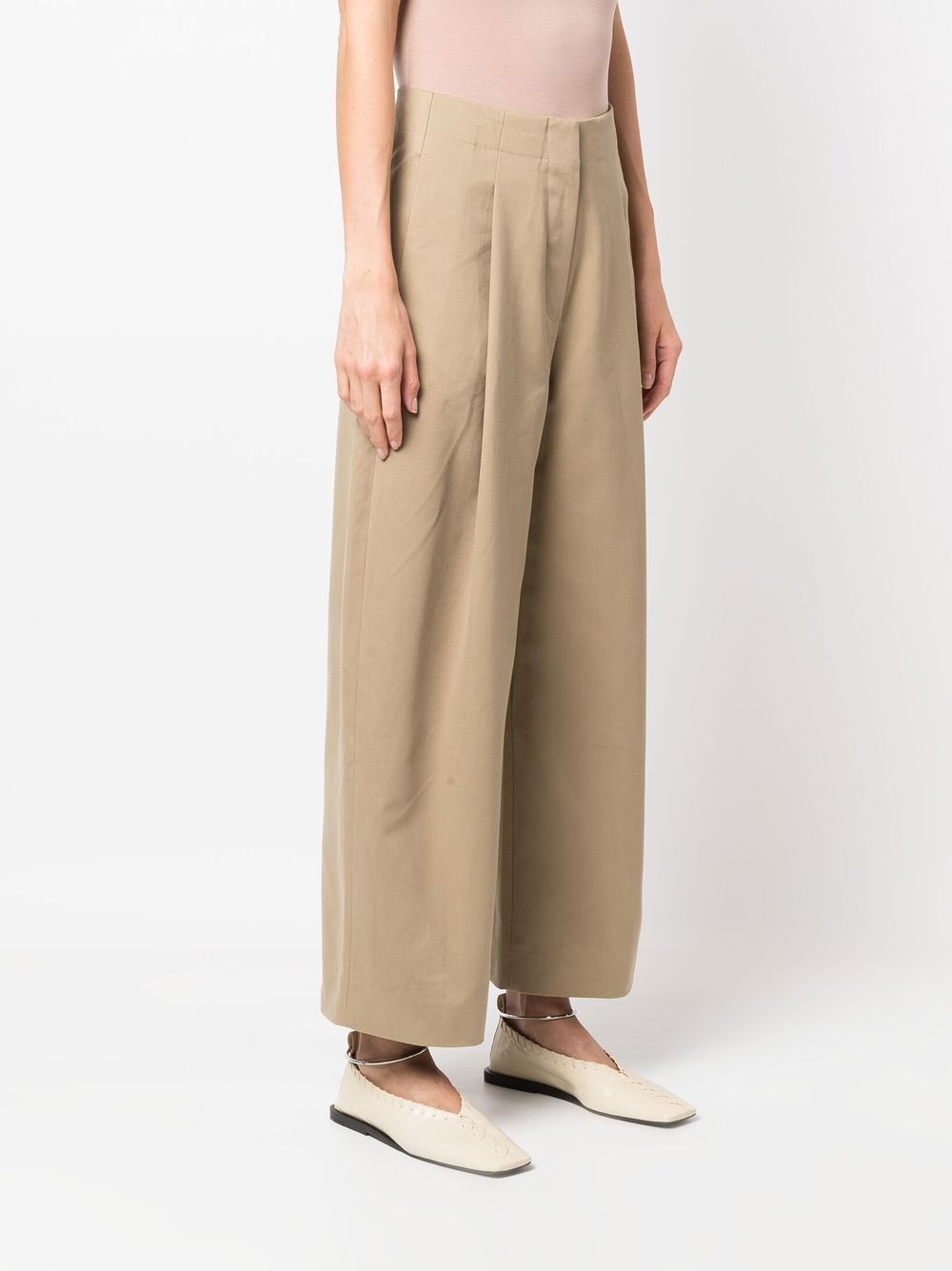 Cotton wide-leg trousers