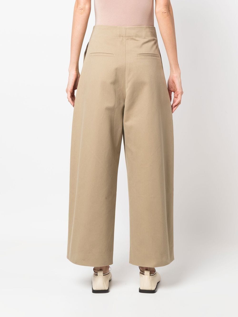 Cotton wide-leg trousers