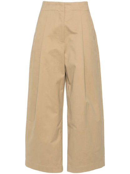 Cotton wide-leg trousers