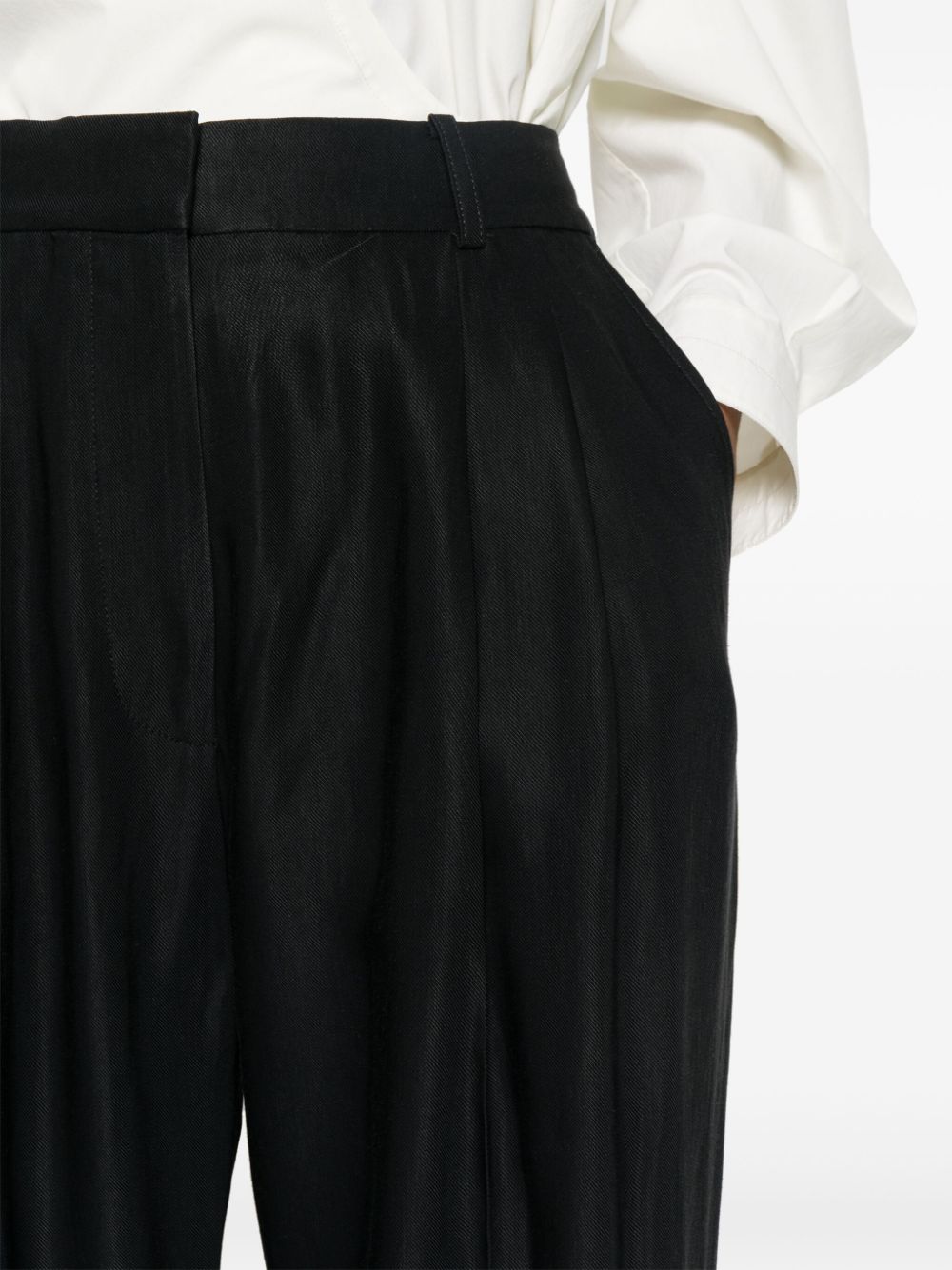 Wool wide leg trousers