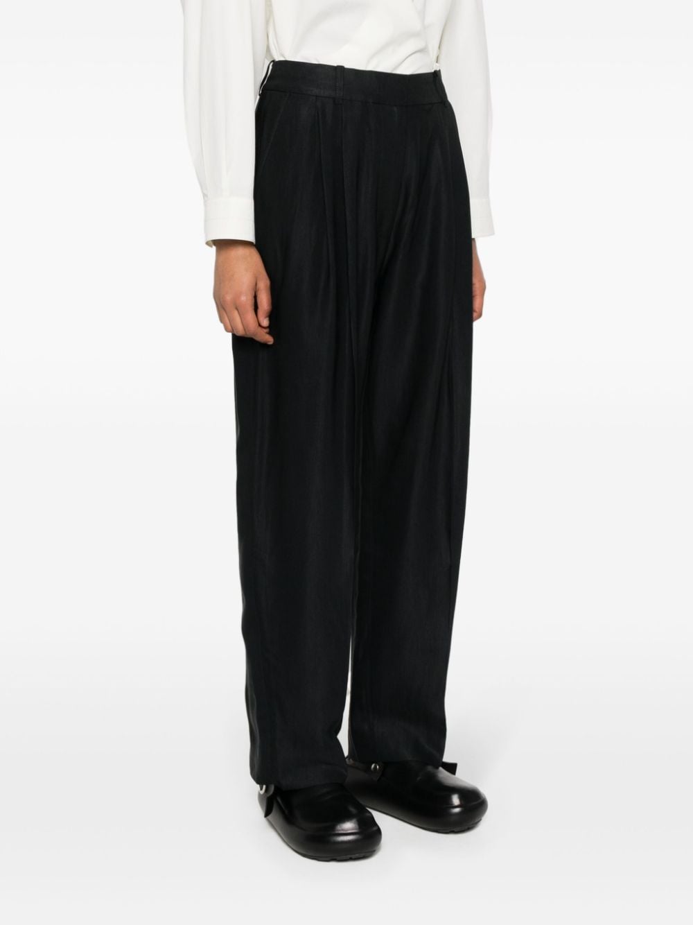 Wool wide leg trousers