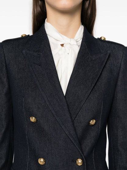 Heather wool double-breasted jacket