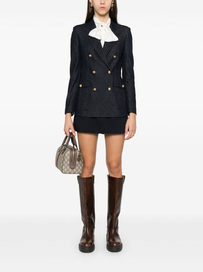 Heather wool double-breasted jacket
