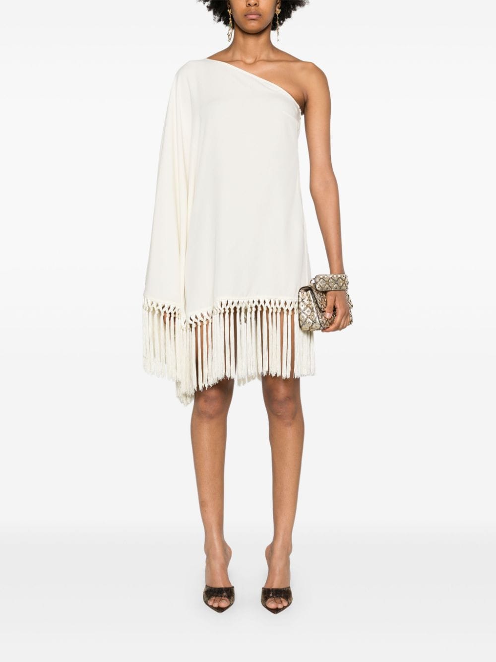 Piccolo arno fringed short dress