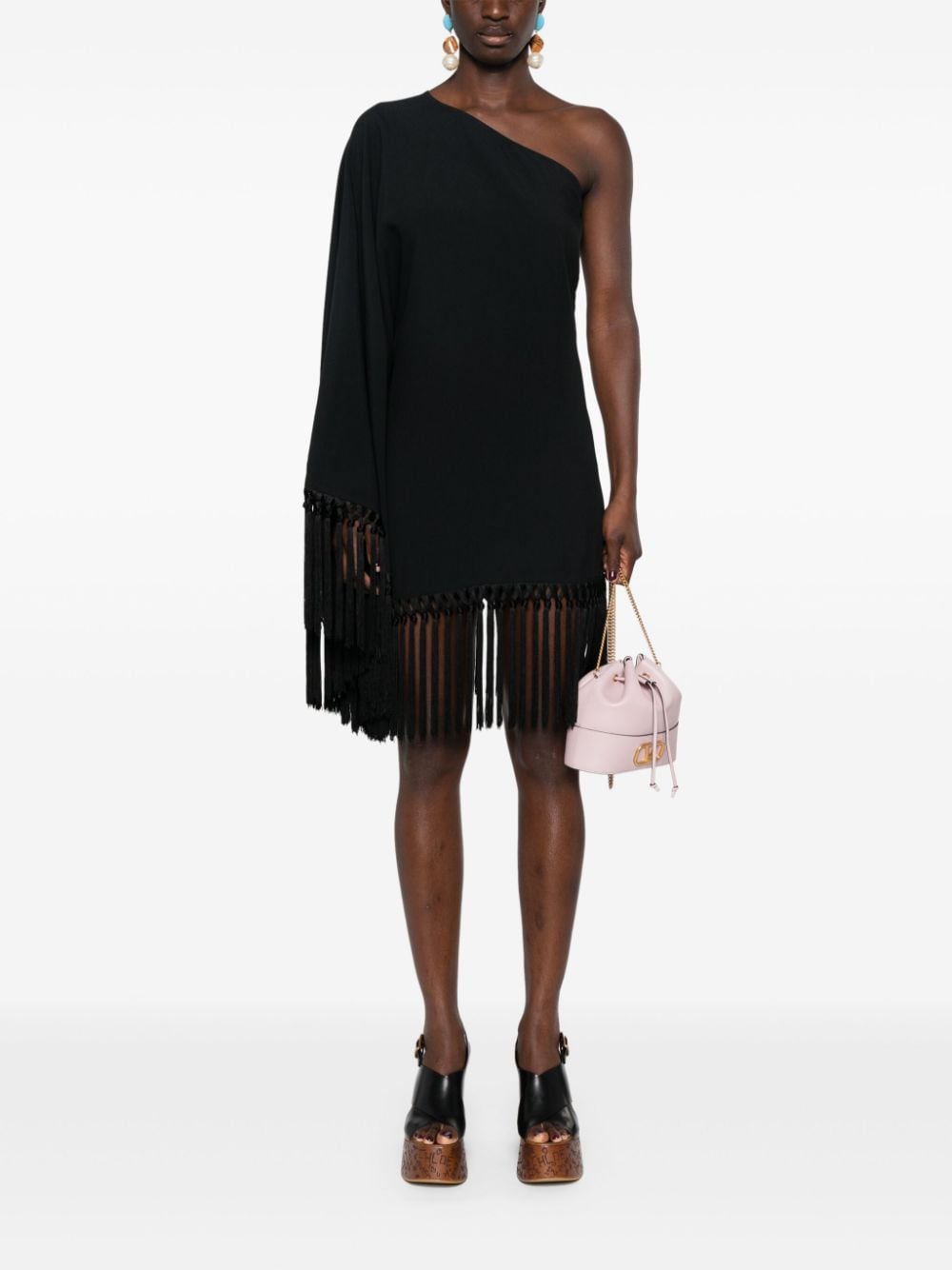 Piccolo arno fringed short dress