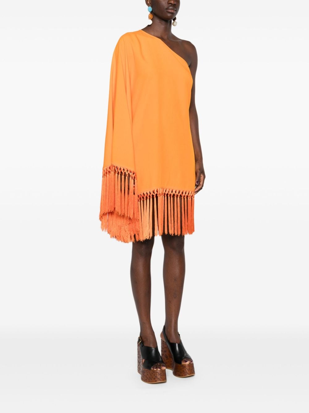 Piccolo arno fringed short dress