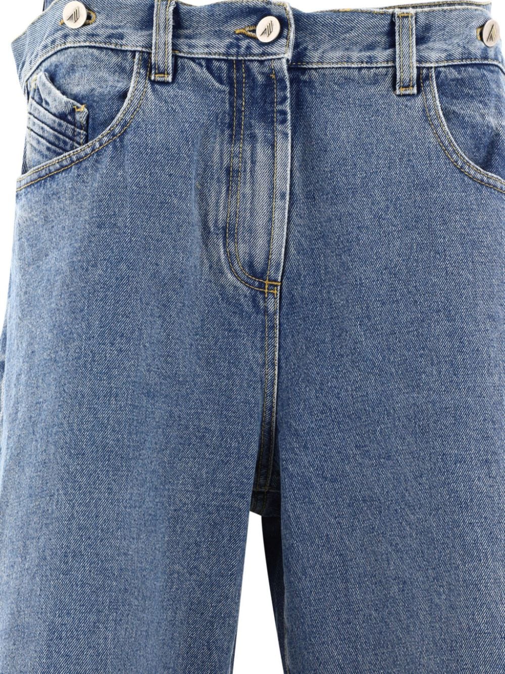 Wide-leg denim cotton jeans