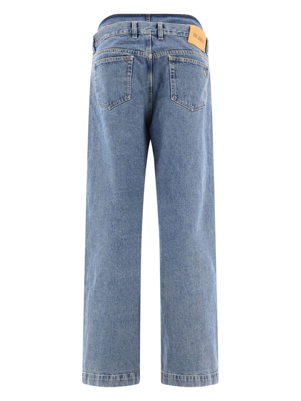 Wide-leg denim cotton jeans