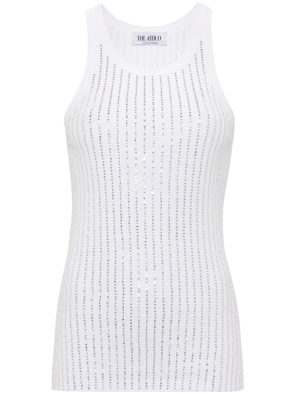 Strass embellished cotton top