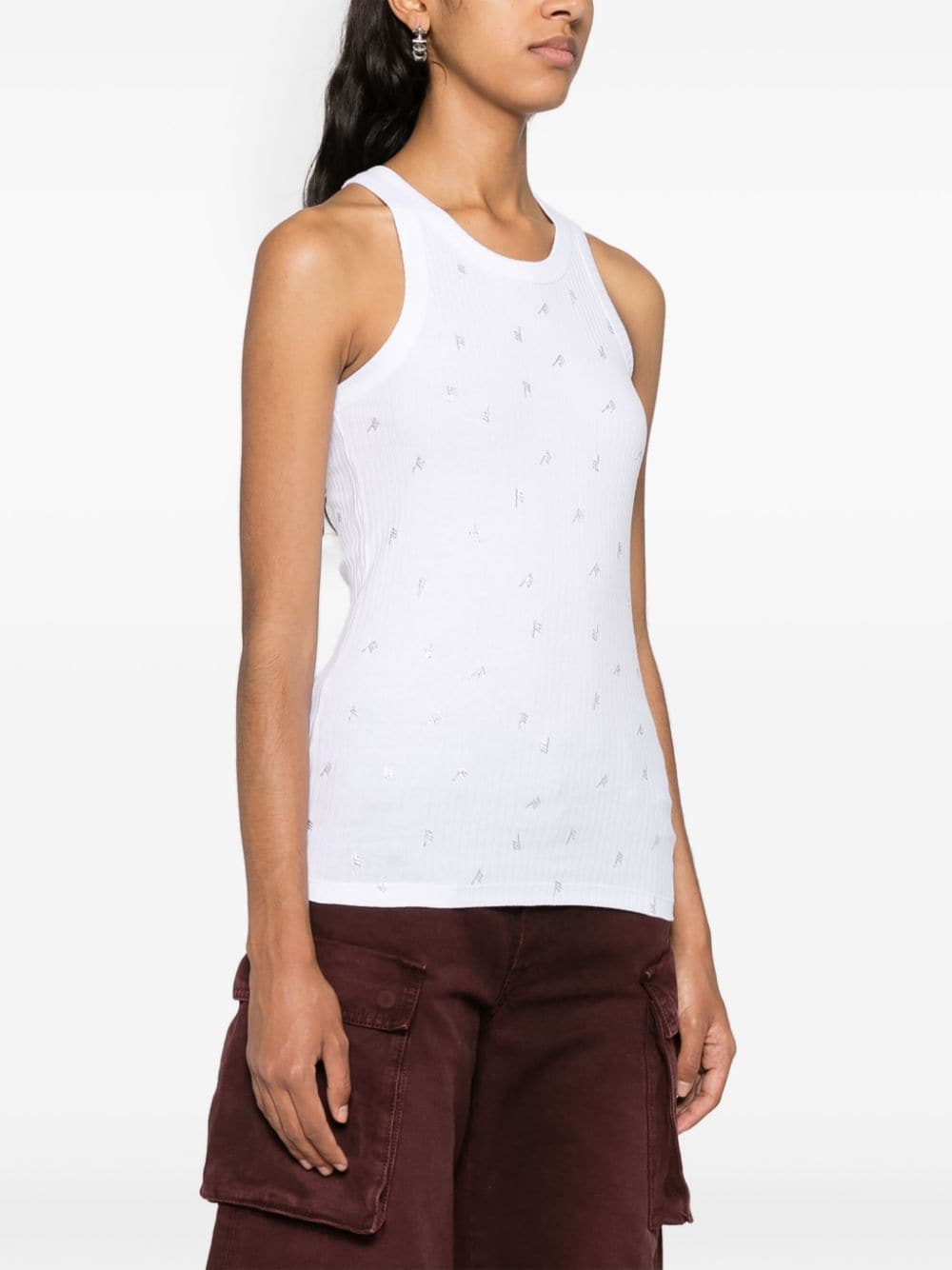 Allover logo cotton tank top