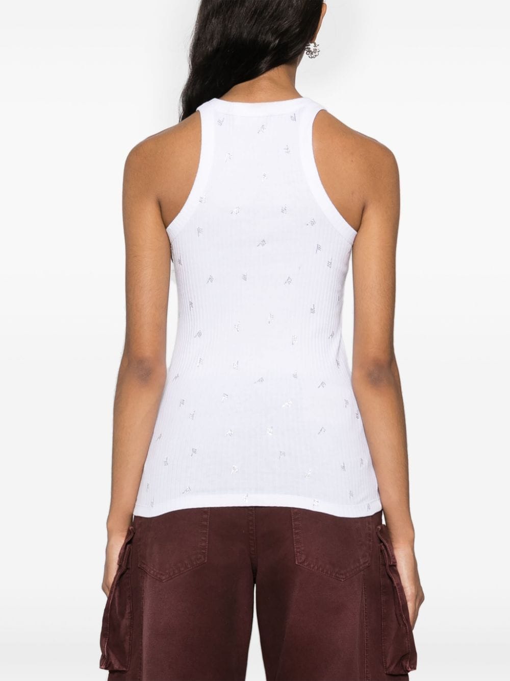 Allover logo cotton tank top