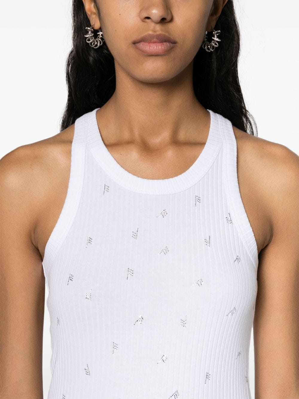 Allover logo cotton tank top